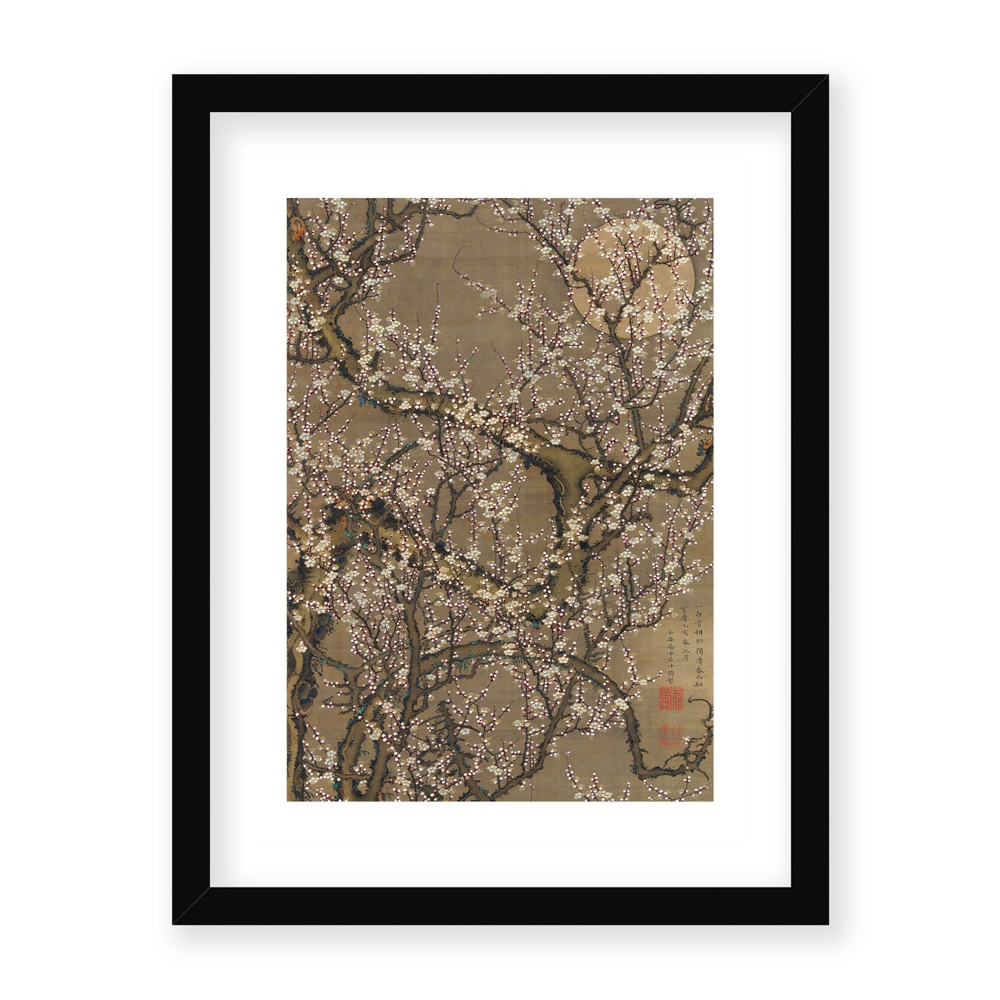 Ito Jakuchu - White Plum Blossoms and Moon