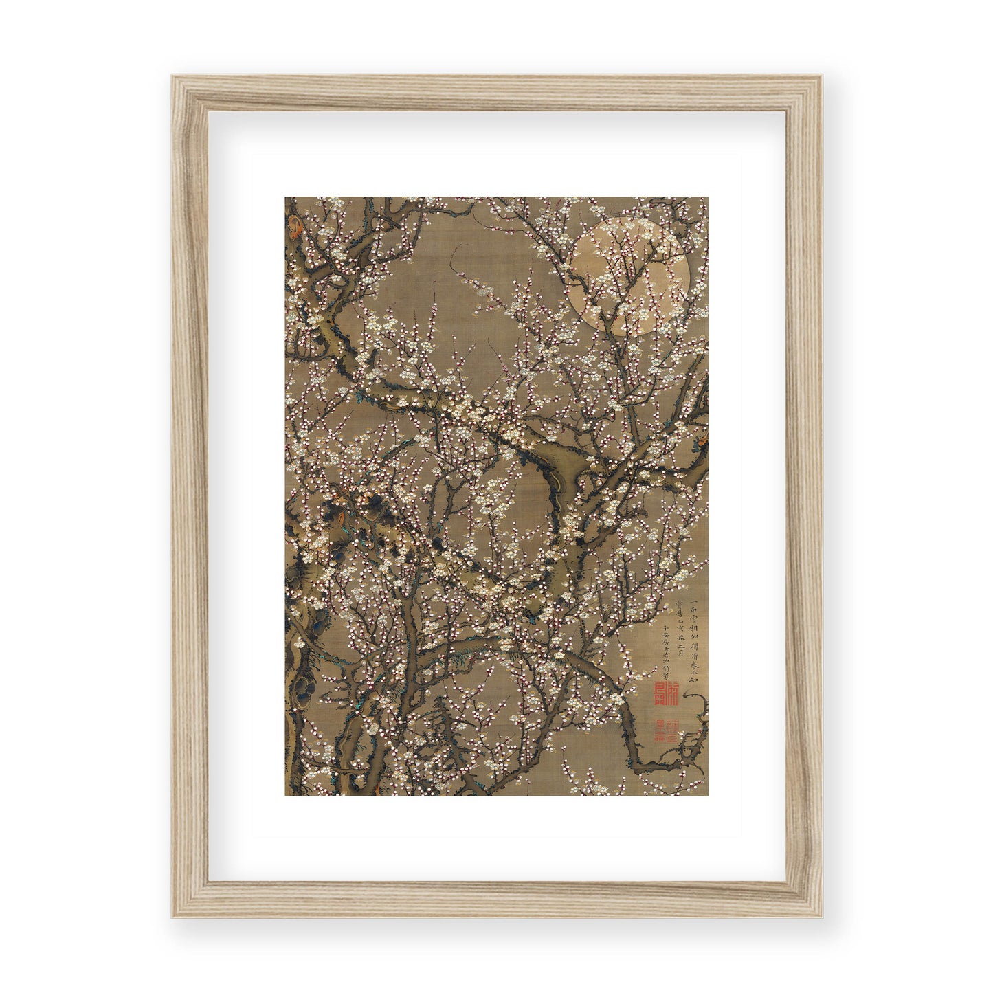 Ito Jakuchu - White Plum Blossoms and Moon