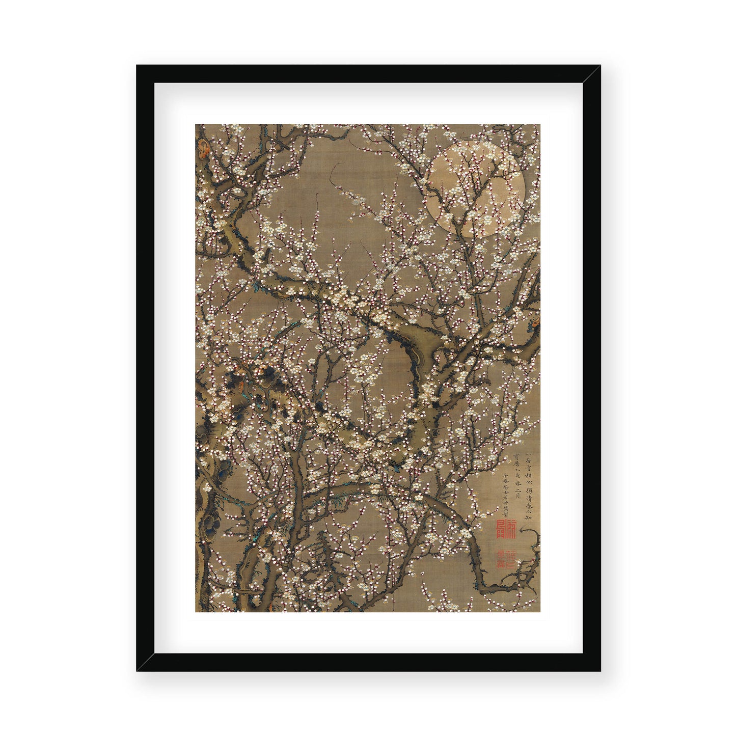 Ito Jakuchu - White Plum Blossoms and Moon