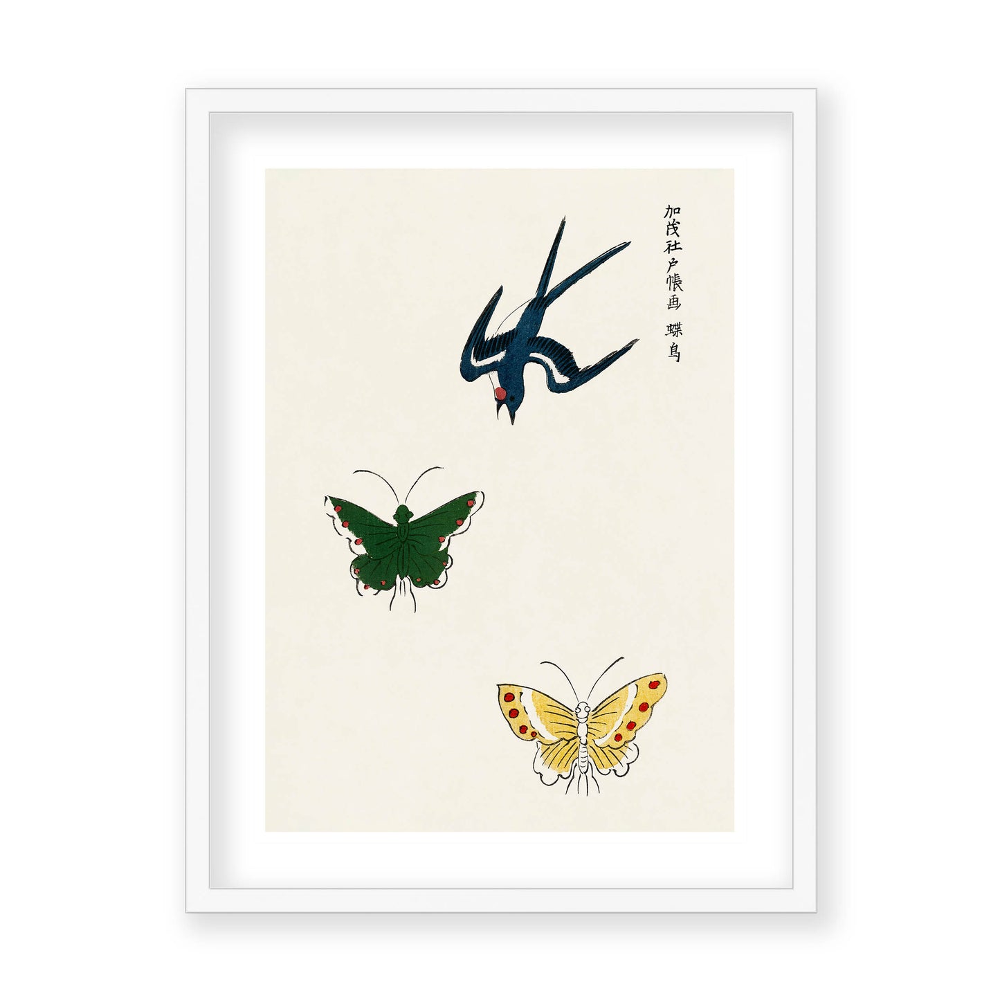 Taguchi Tomoki - Swallow and butterflies from Yatsuo no tsubaki