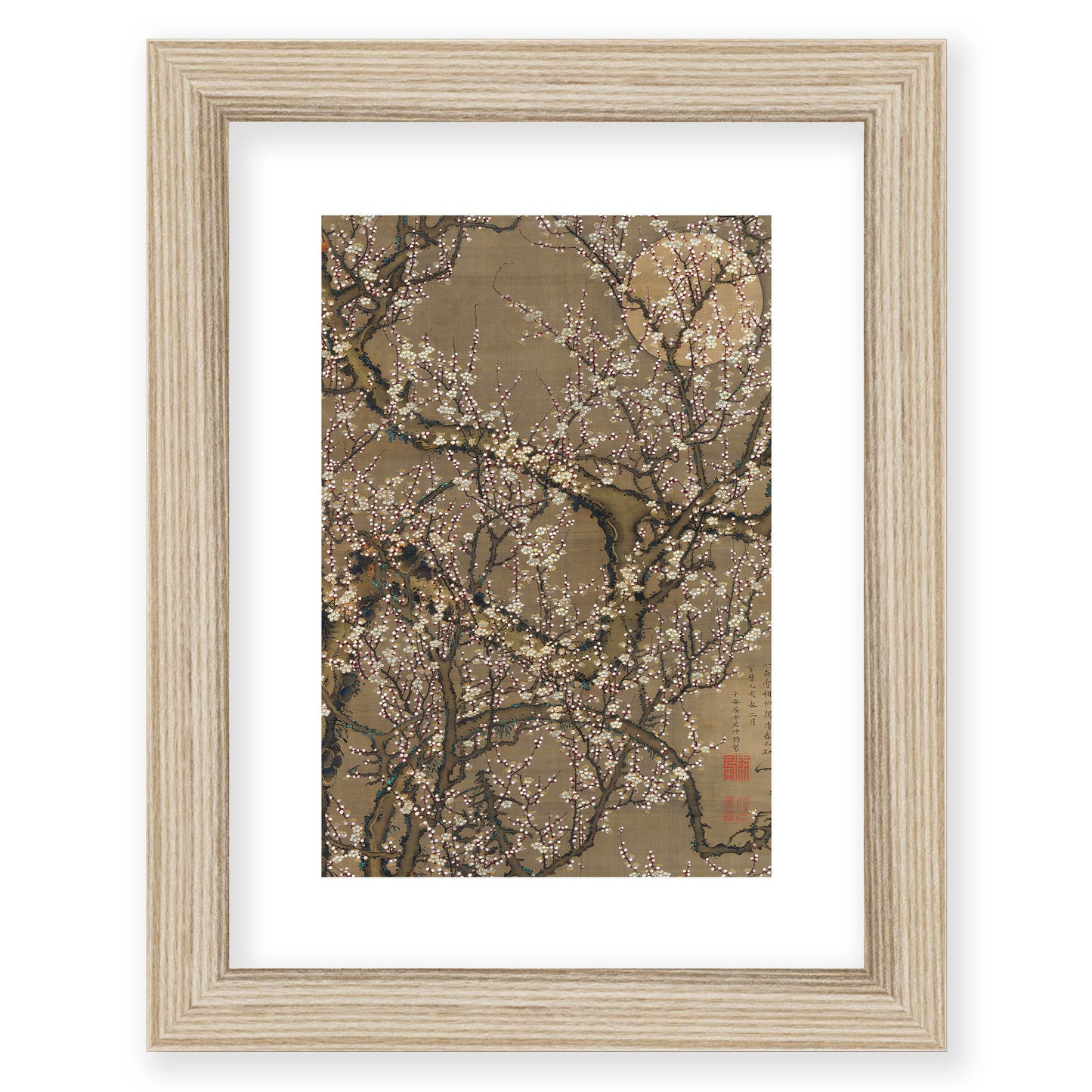 Ito Jakuchu - White Plum Blossoms and Moon