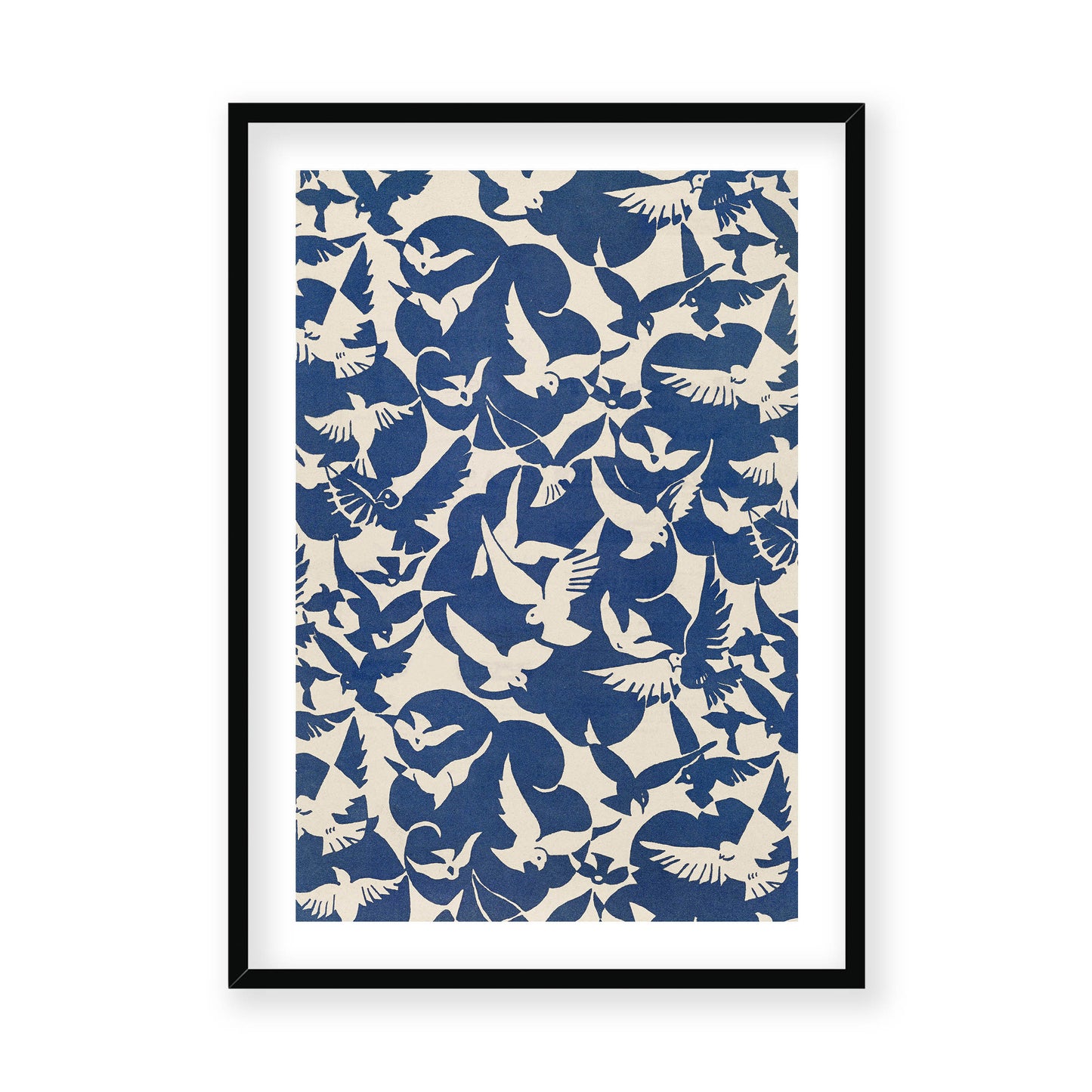 Unknown - Pigeons in white and blue