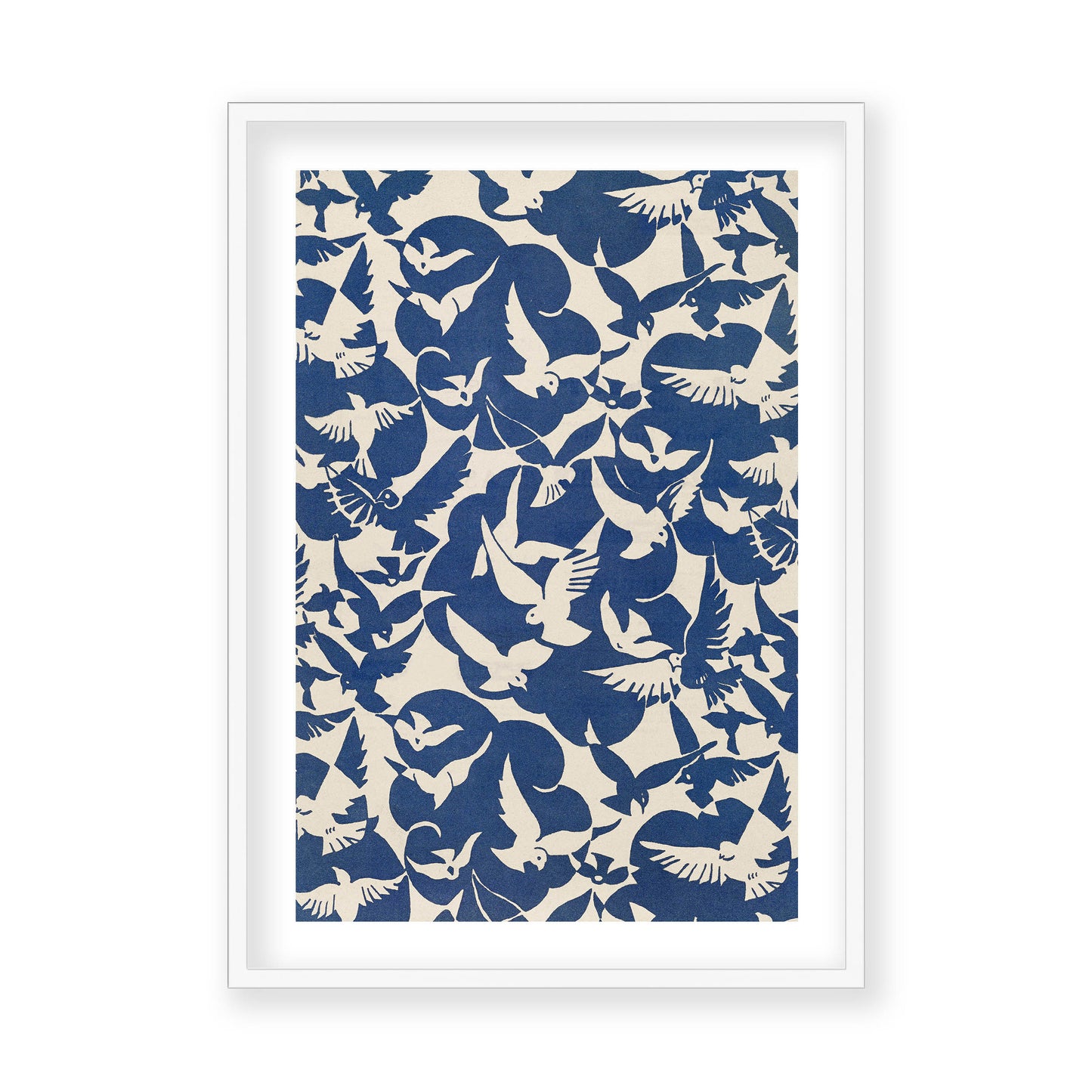 Unknown - Pigeons in white and blue