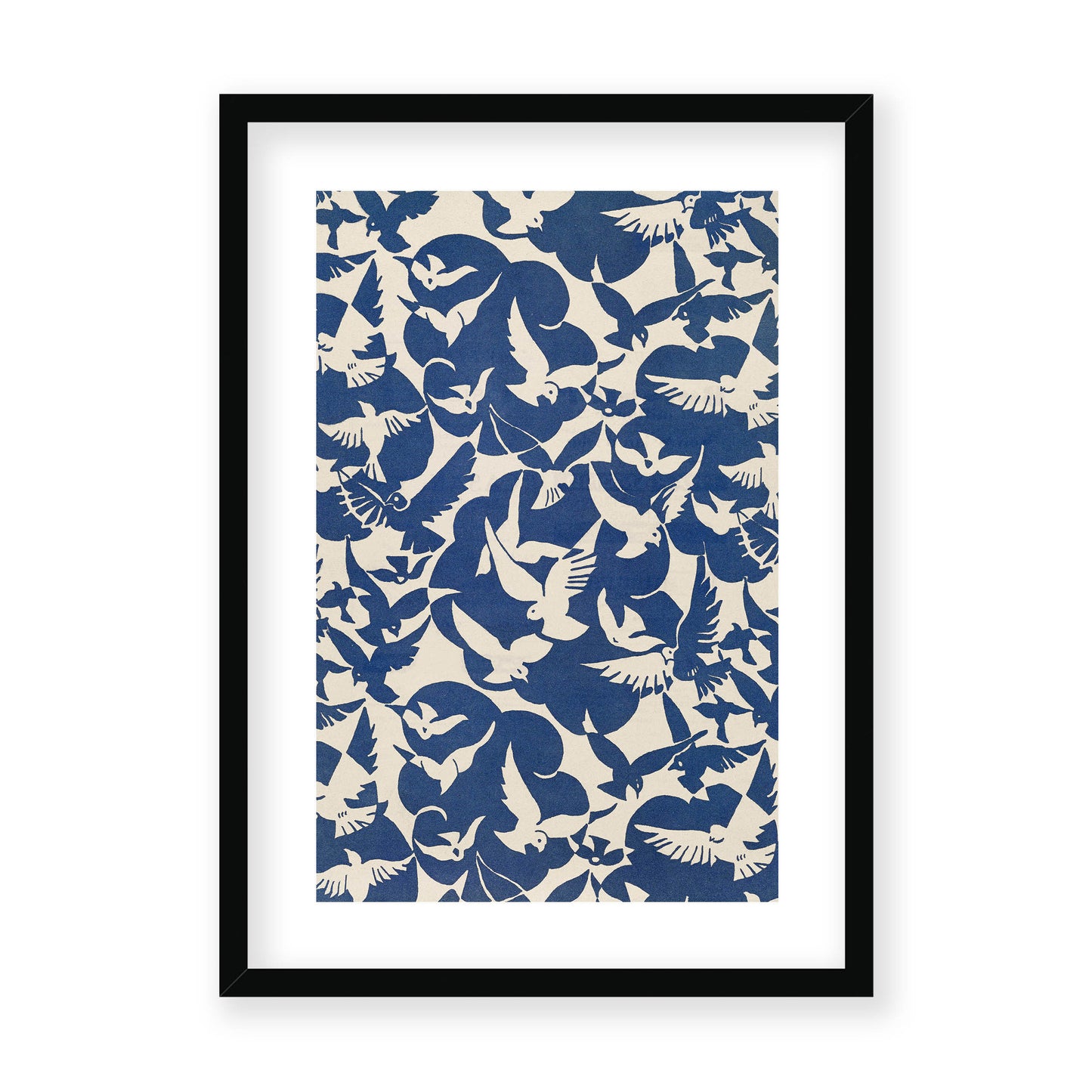 Unknown - Pigeons in white and blue