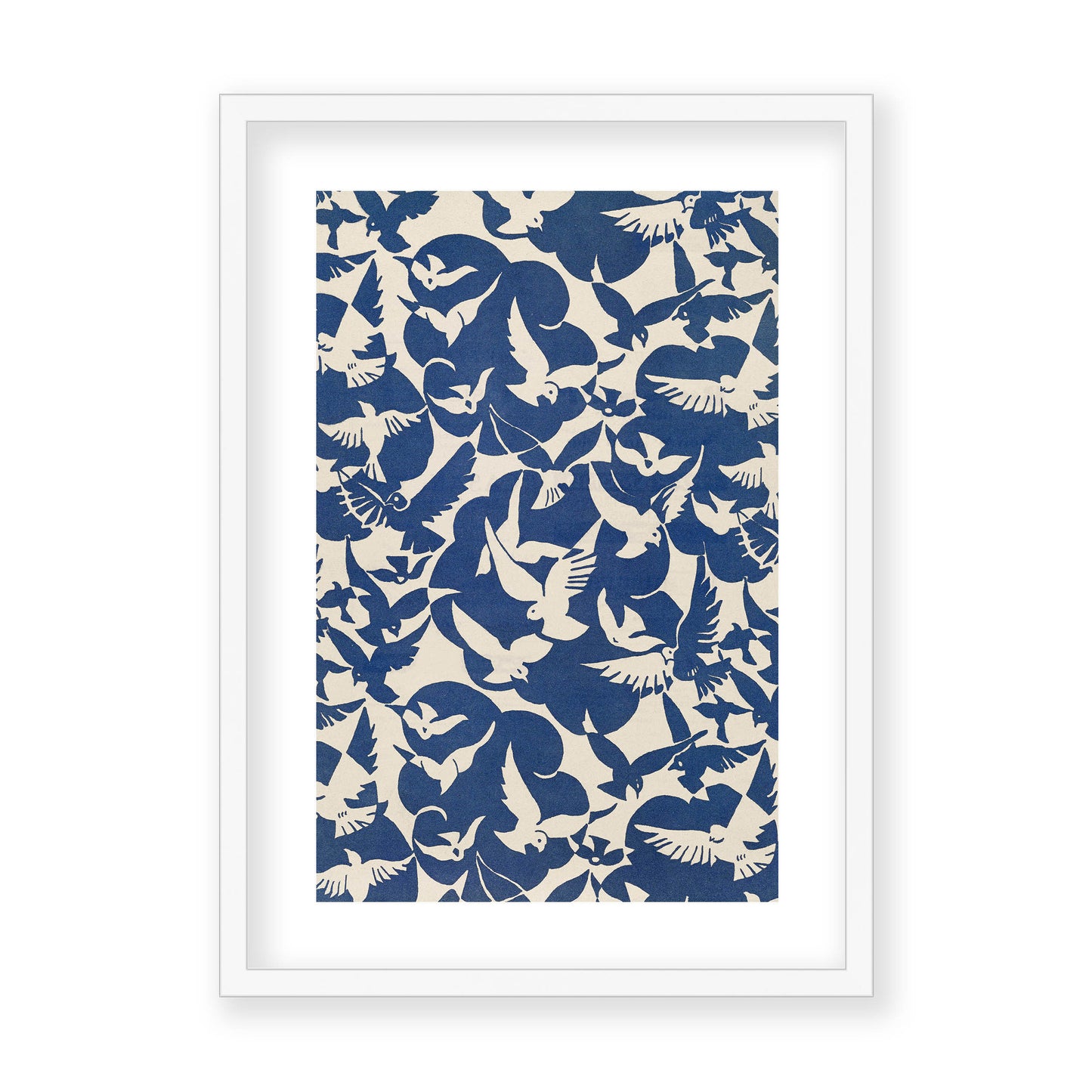 Unknown - Pigeons in white and blue