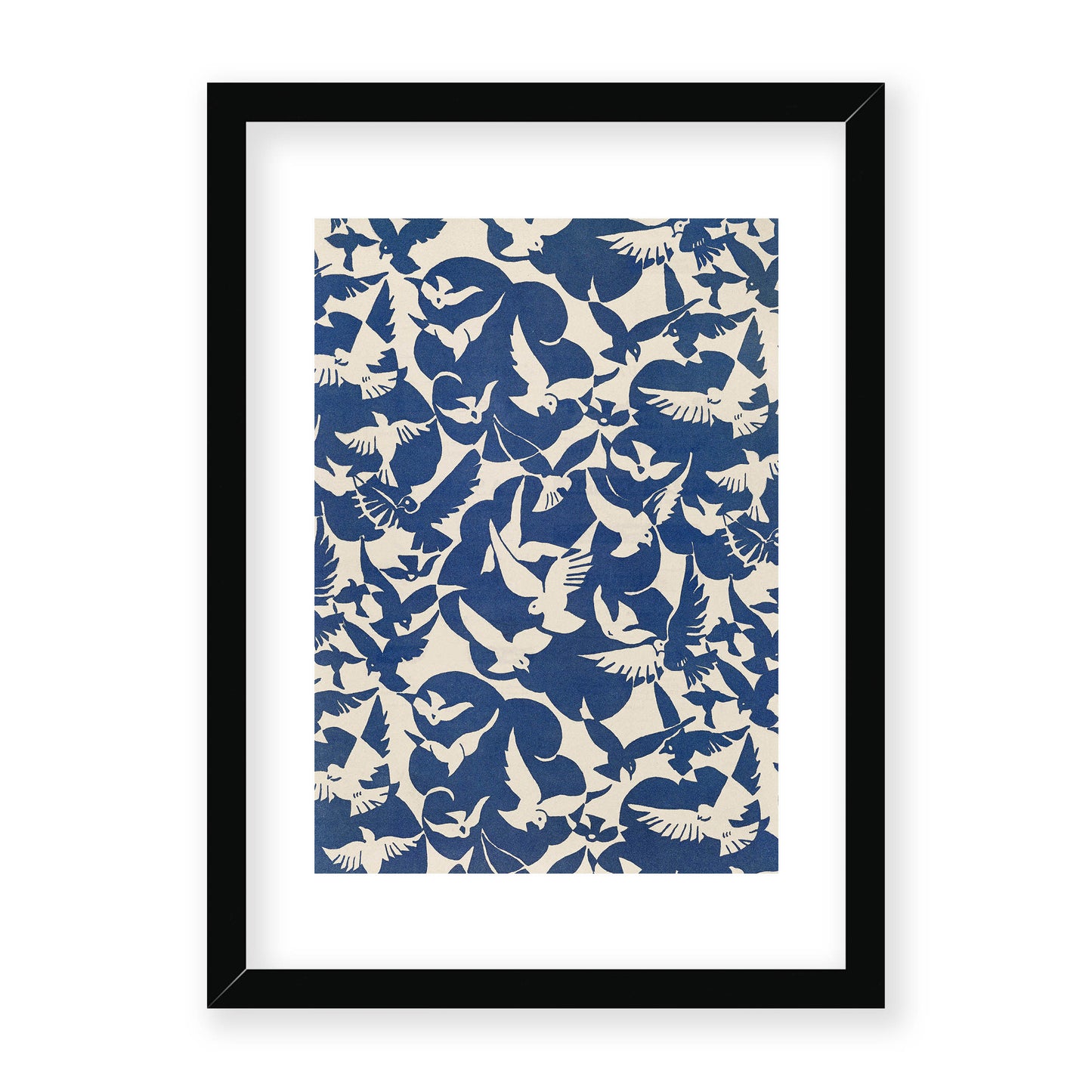 Unknown - Pigeons in white and blue