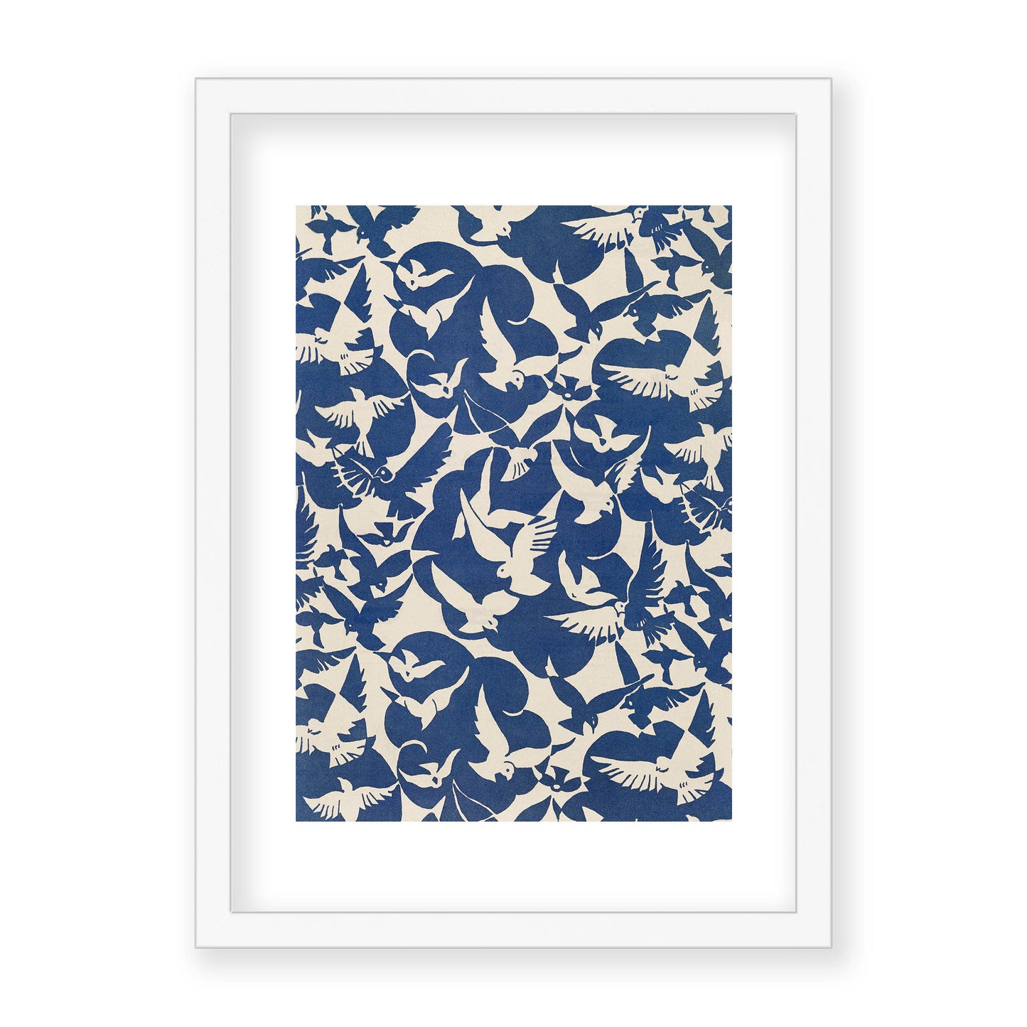 Unknown - Pigeons in white and blue