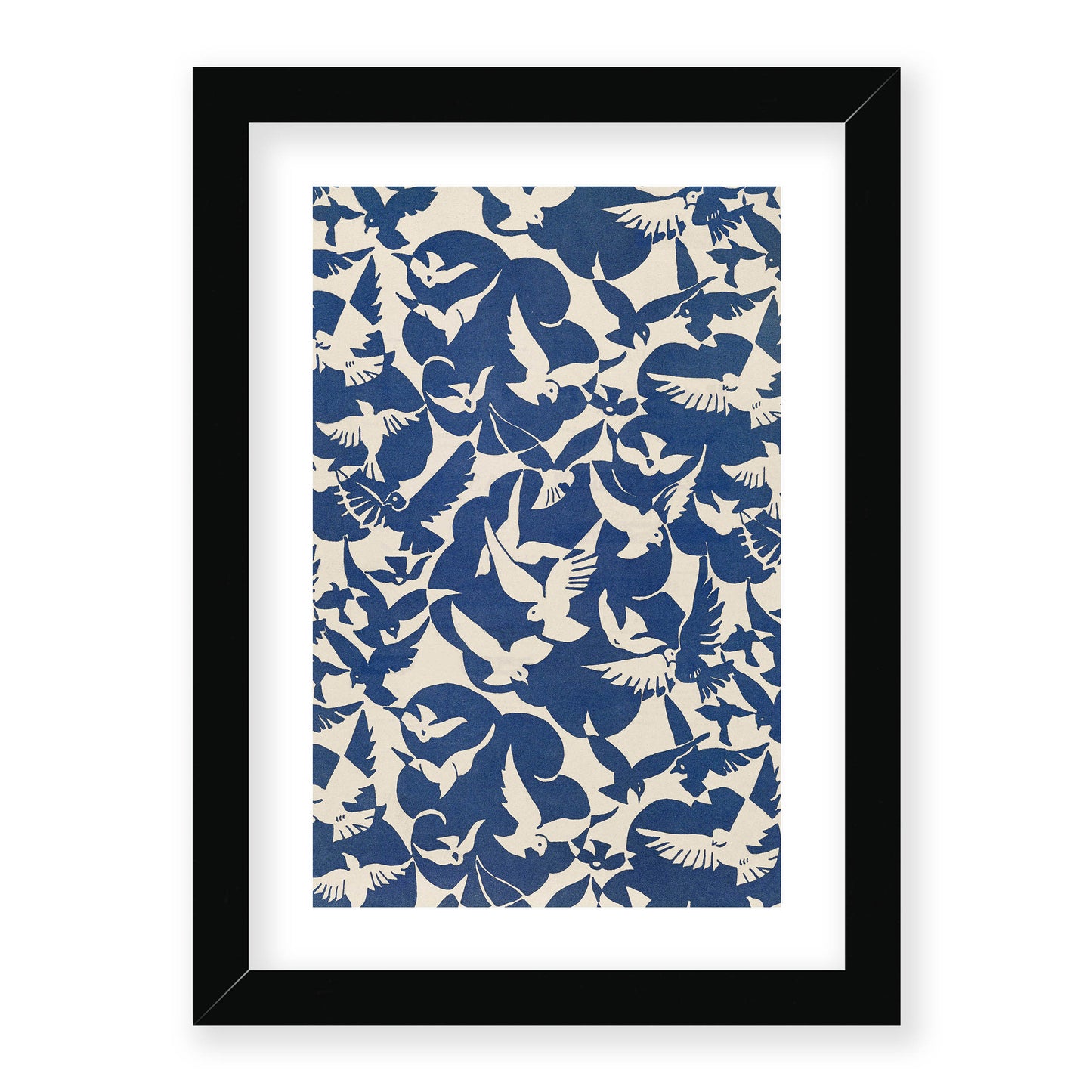 Unknown - Pigeons in white and blue