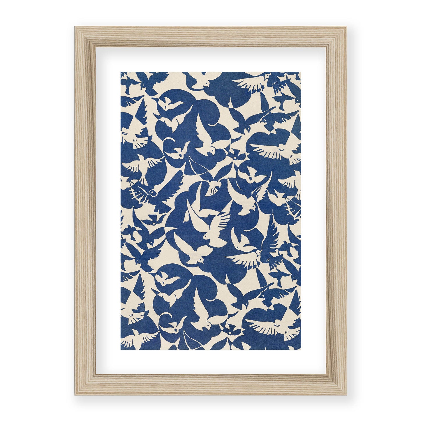 Unknown - Pigeons in white and blue