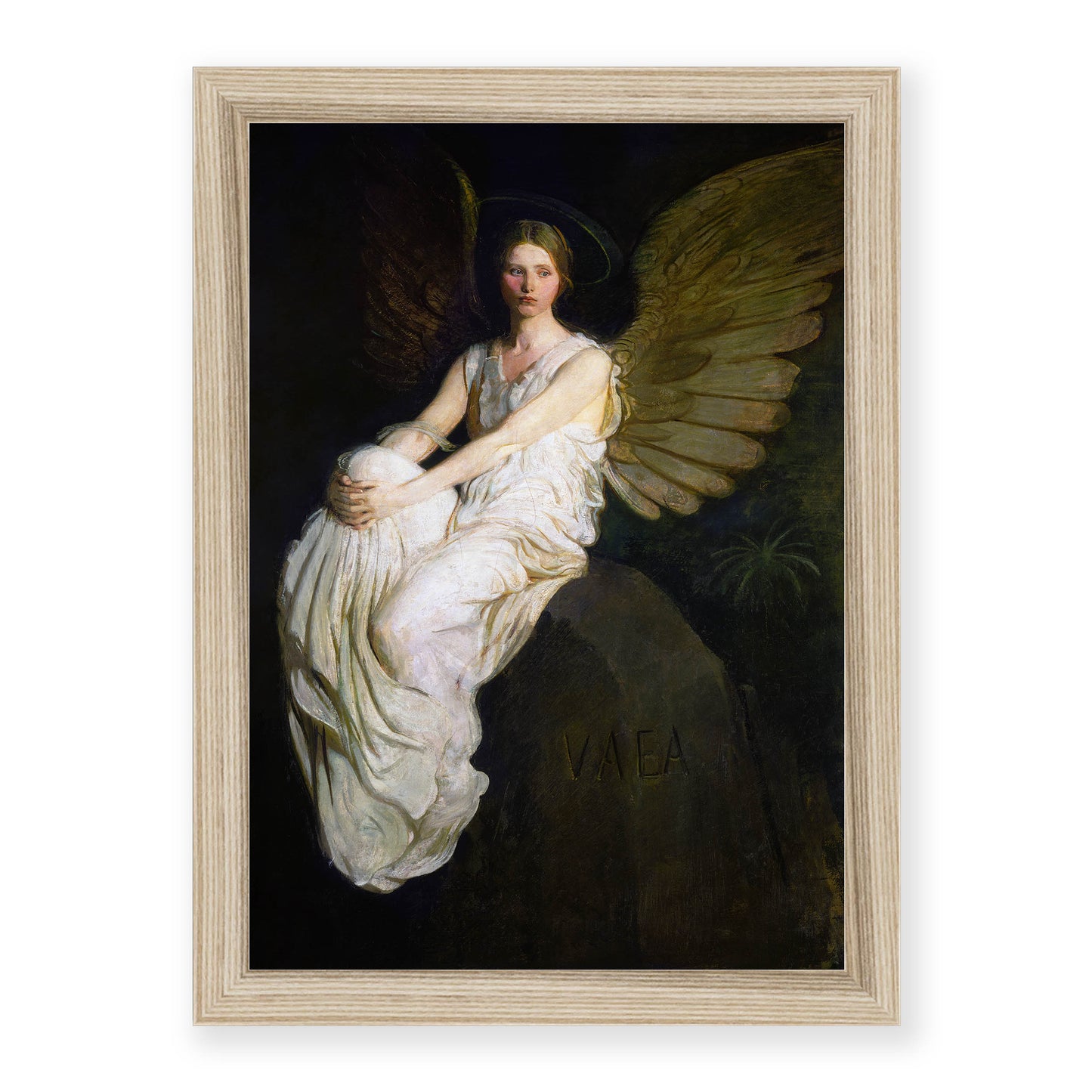 Abbott Handerson Thayer - Stevenson Memorial. Real Wood Framed Print