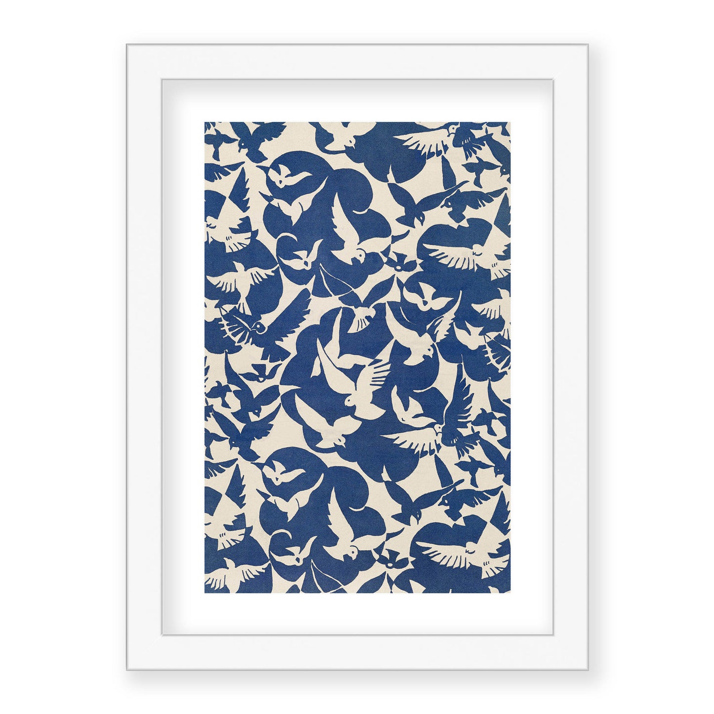 Unknown - Pigeons in white and blue