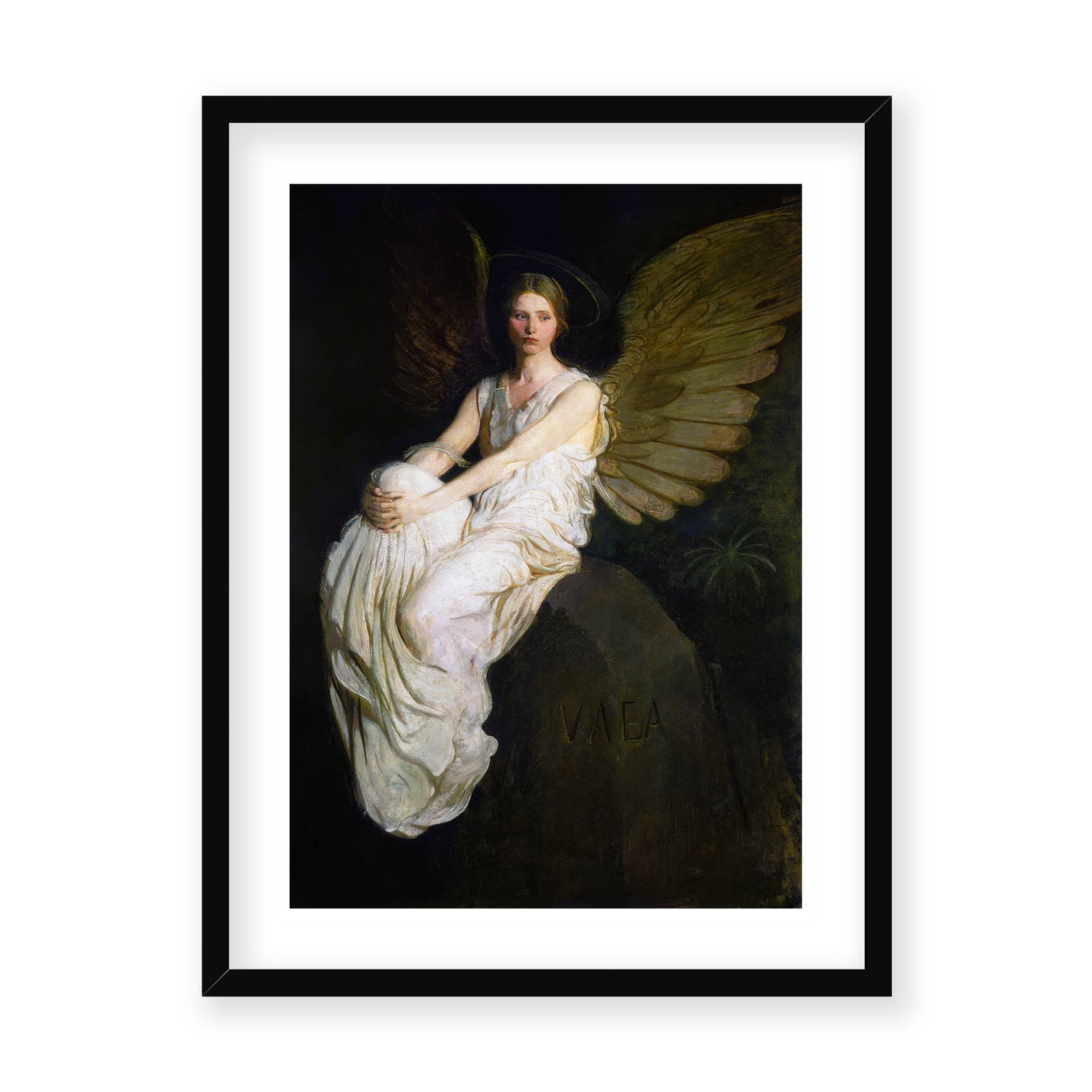 Abbott Handerson Thayer - Stevenson Memorial. Black Framed and Mounted Print