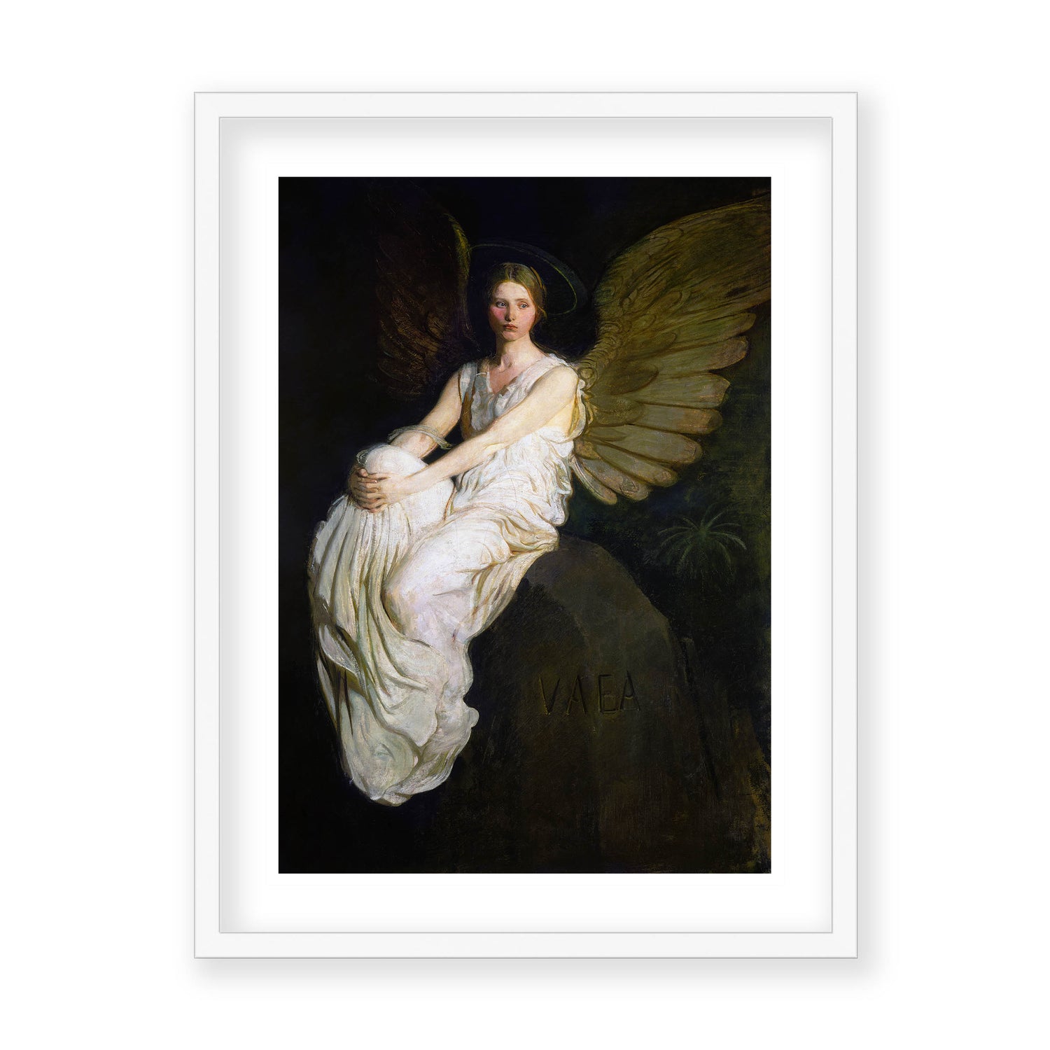 Abbott Handerson Thayer - Stevenson Memorial. White Framed and Mounted Print