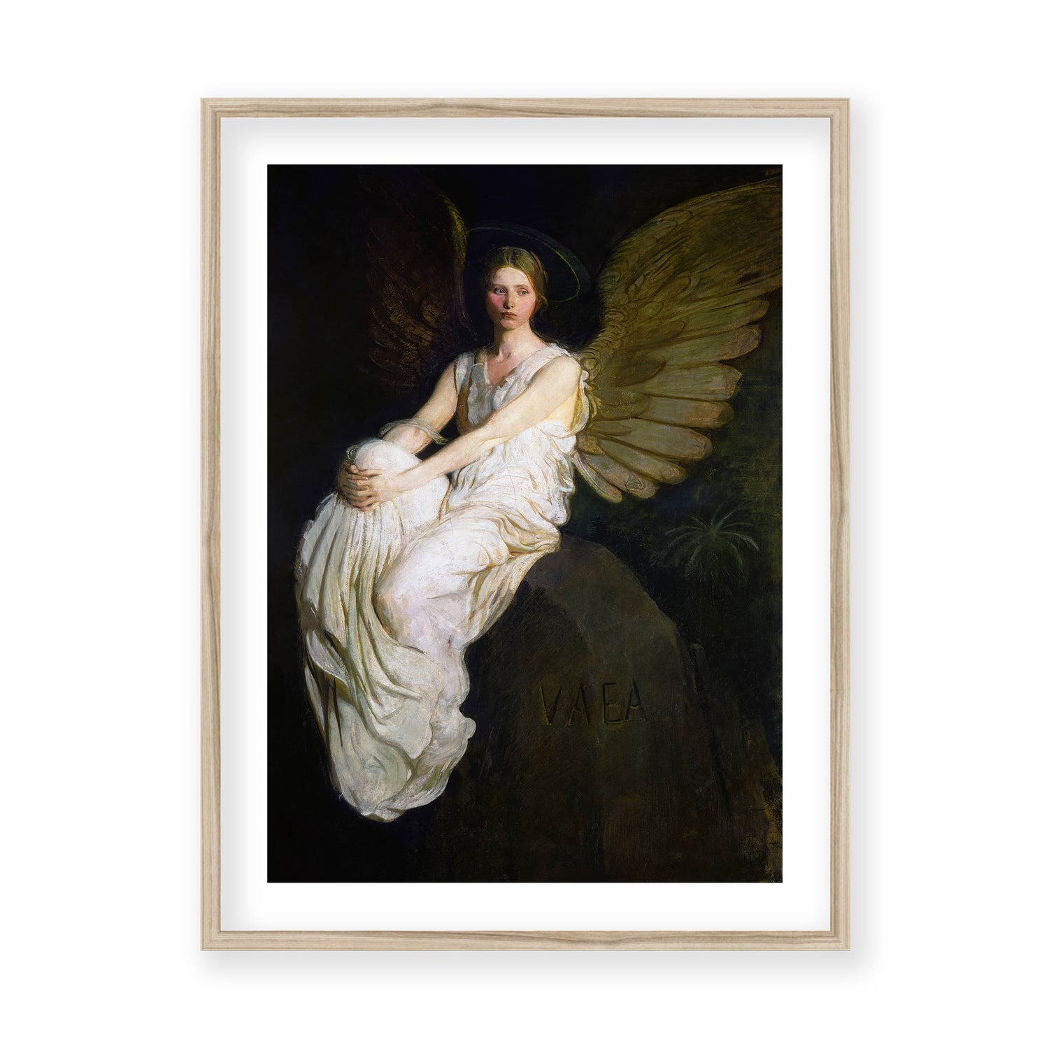 Abbott Handerson Thayer - Stevenson Memorial. Natural Wood Framed and Mounted Print