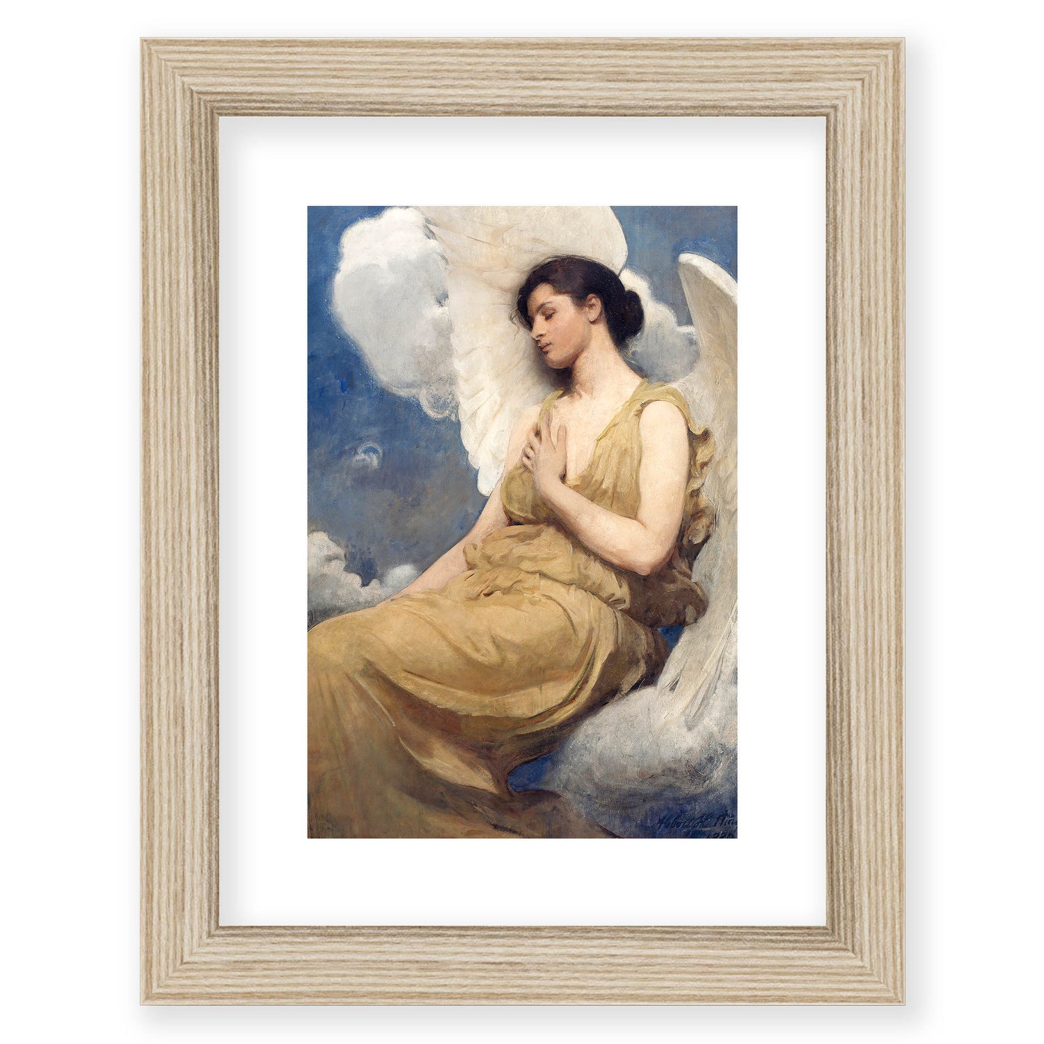 Abbott Handerson Thayer - Winged Figure. Natural Framed and Mounted Print