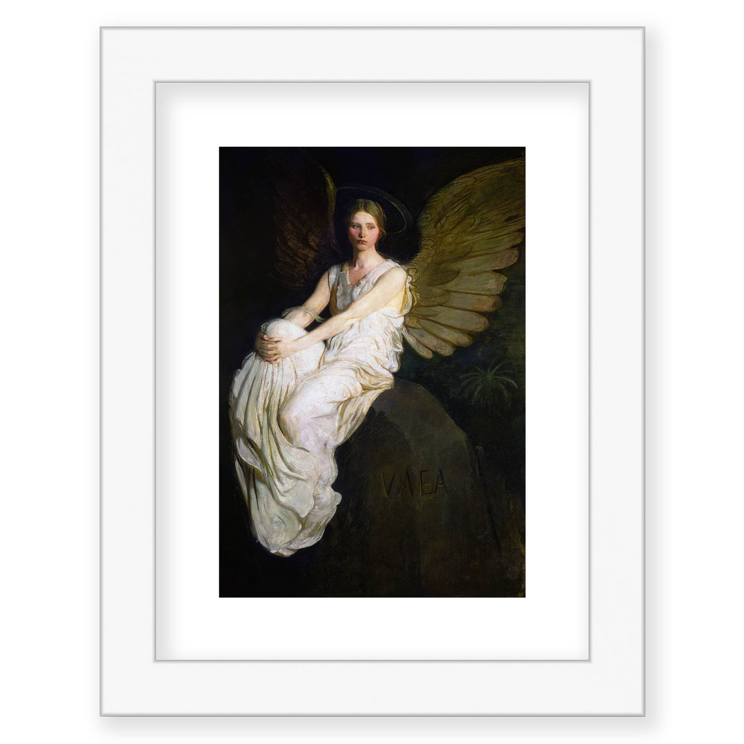 Abbott Handerson Thayer - Stevenson Memorial. White Framed and Mounted Print
