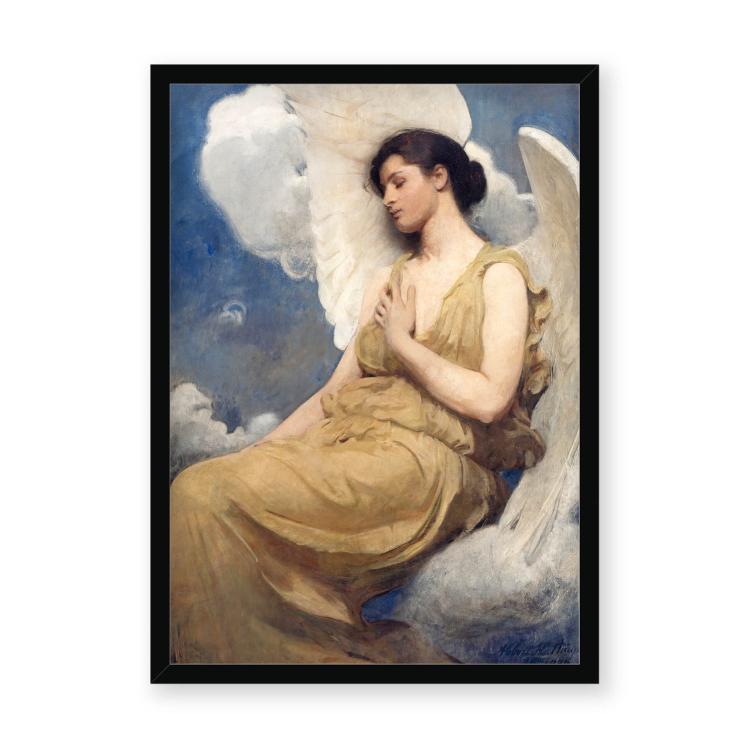 Abbott Handerson Thayer - Winged Figure. Black Framed Print