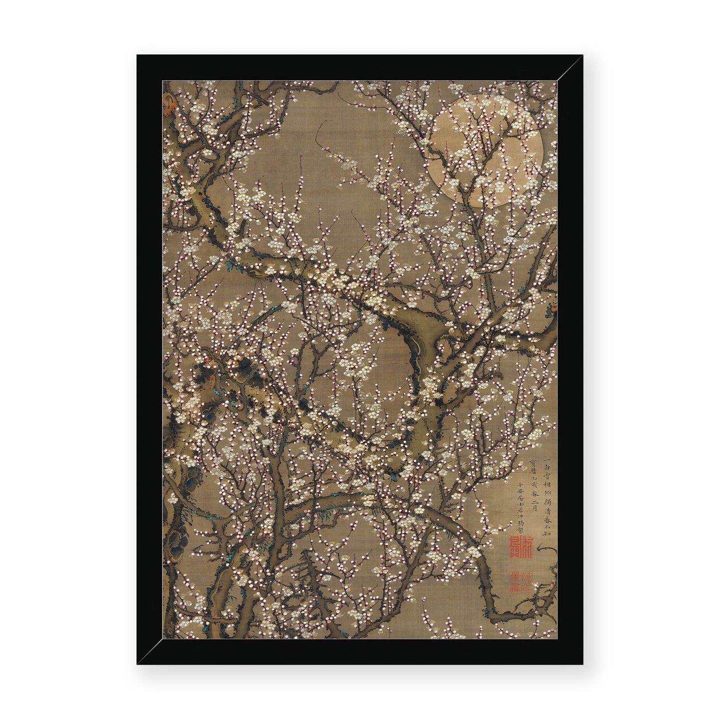 Ito Jakuchu - White Plum Blossoms and Moon