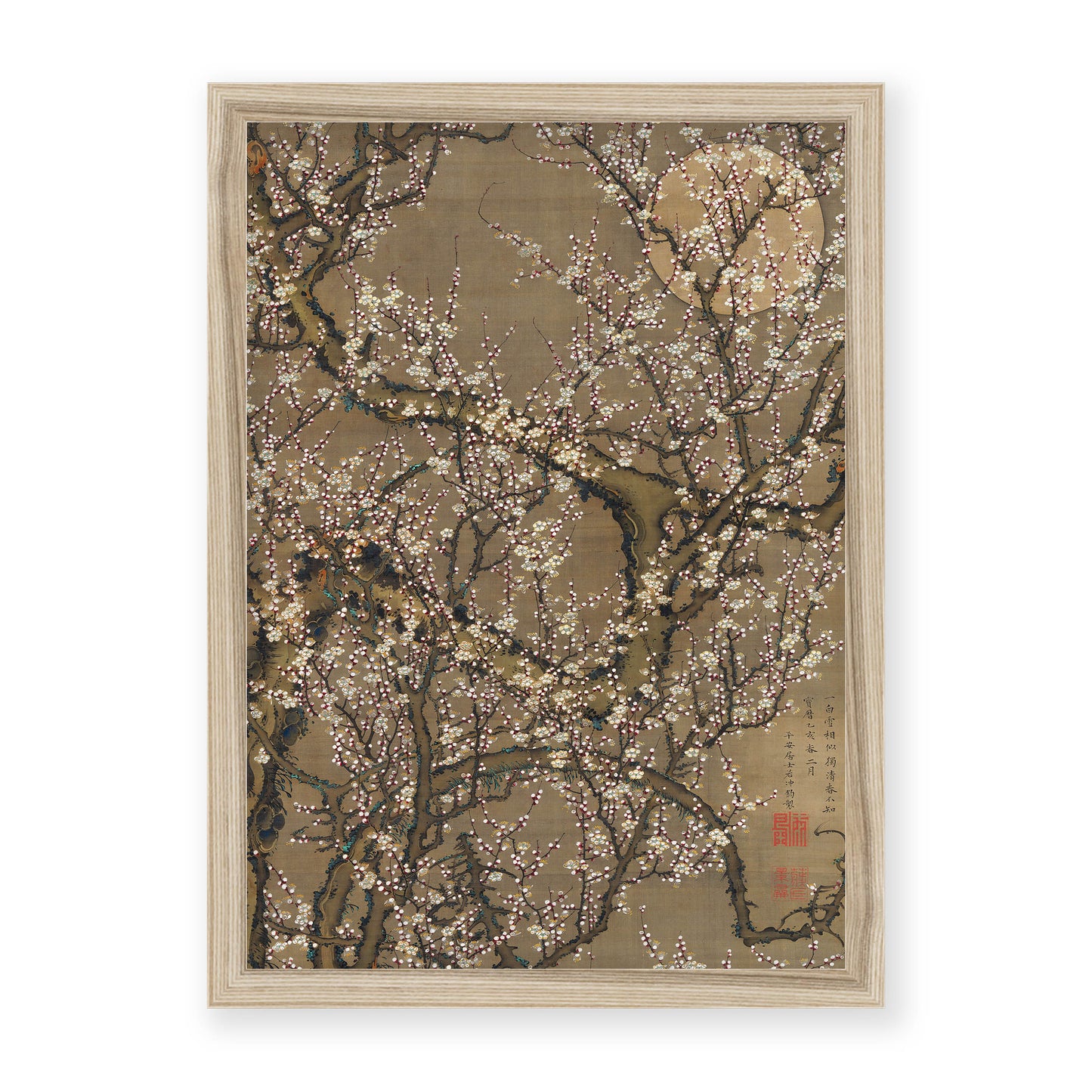 Ito Jakuchu - White Plum Blossoms and Moon