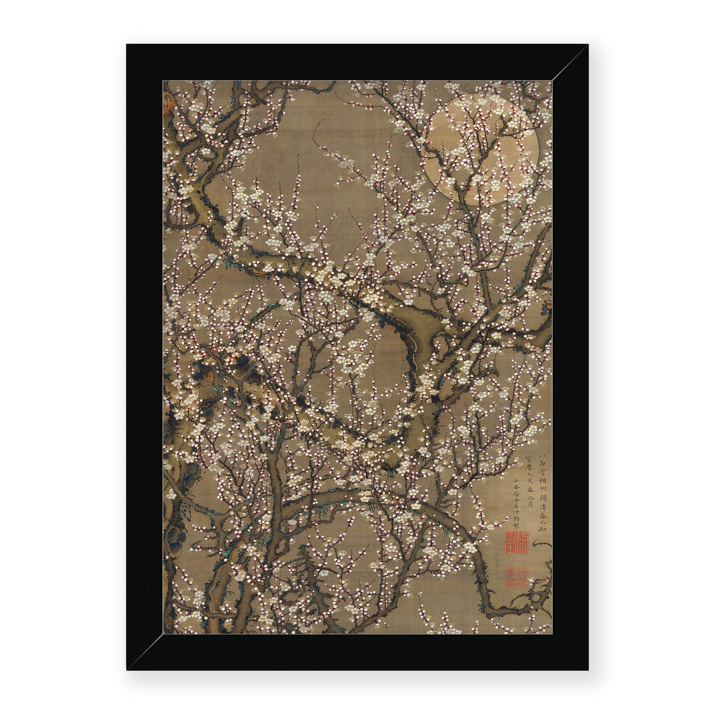 Ito Jakuchu - White Plum Blossoms and Moon