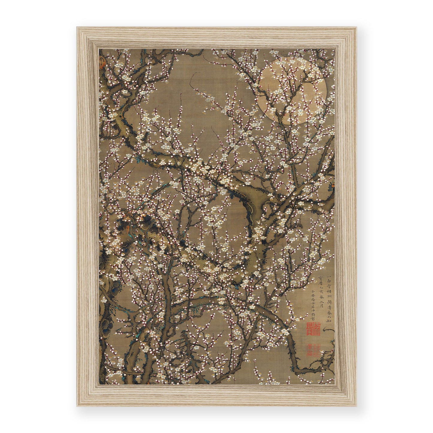 Ito Jakuchu - White Plum Blossoms and Moon