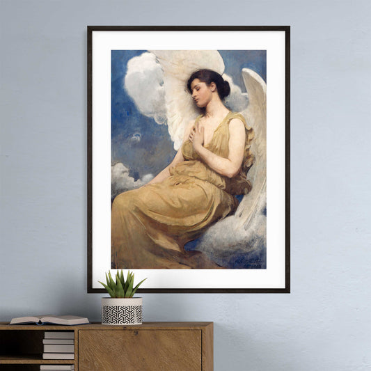 Abbott Handerson Thayer - Winged Figure. Black Framed and Mounted Print