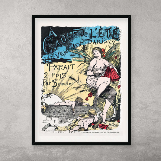 Adolphe Willette - Vintage Parisien Poster - Black Framed Print