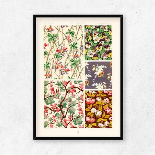 Albert Racinet - 19th Century pattern from L'ornement Polychrome - Black Framed Print