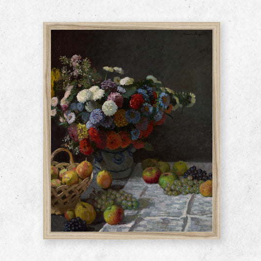 Claude Monet - Still life with flowers and fruit