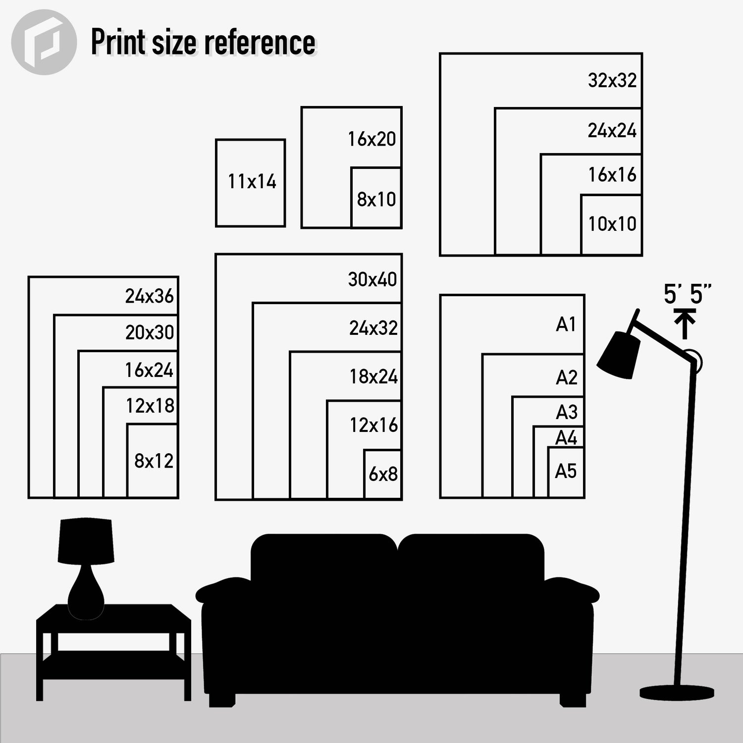 Print size reference guide