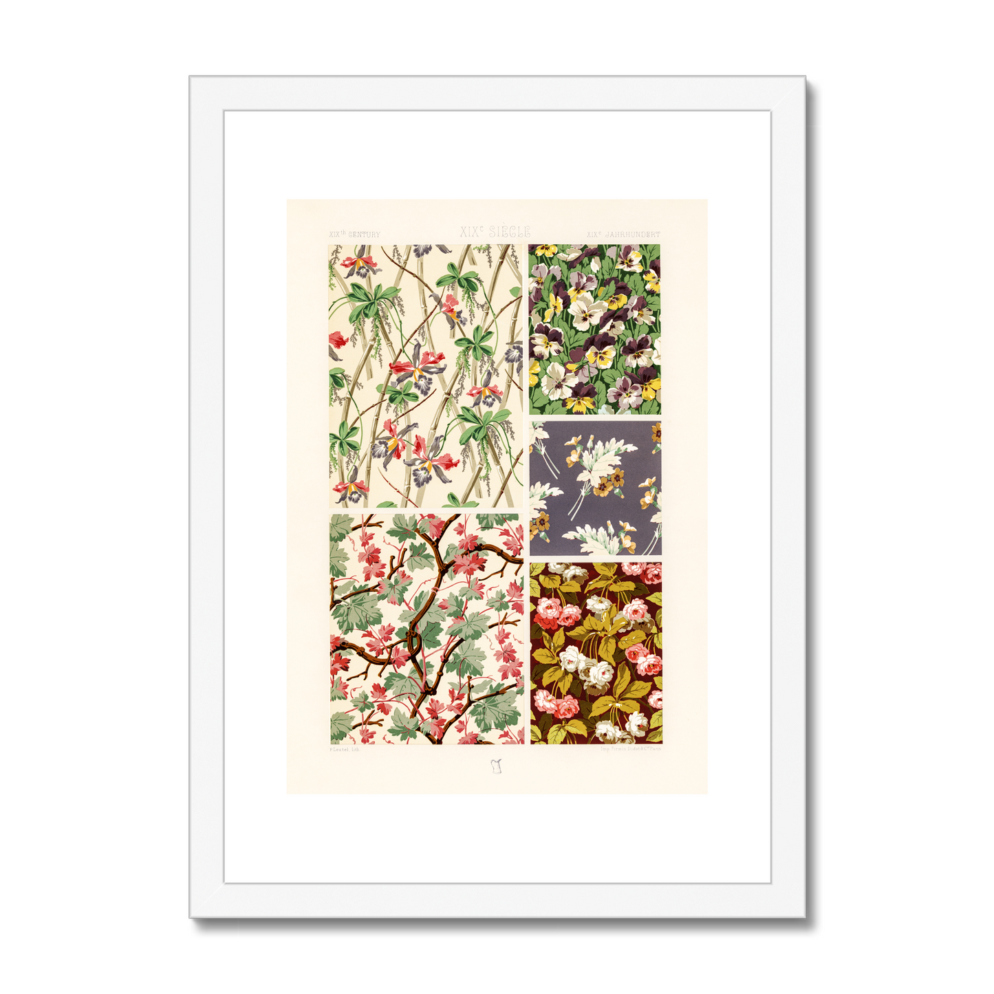 Albert Racinet - 19th Century pattern from L'ornement Polychrome - White Framed and Mounted Print